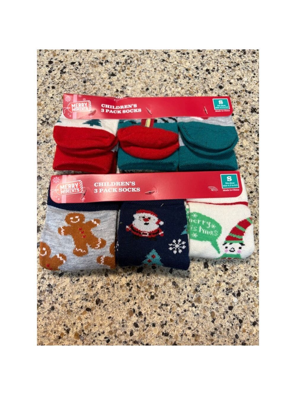 Merry Moments Christmas Lot o 2 - 3 Pack Socks Size S (4.5-8.5 kids) Multiple